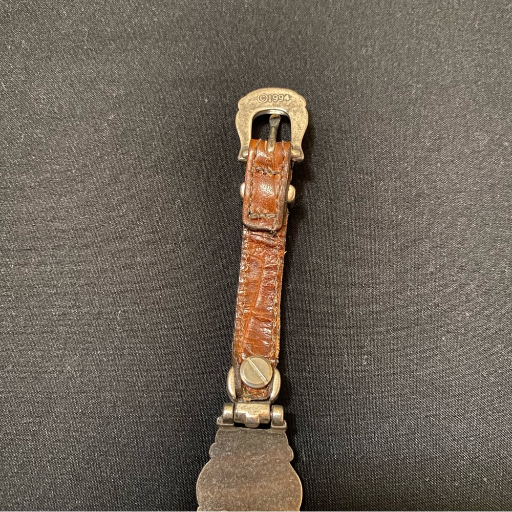 VGT Brighton Red Leather Buckle Bracelet Silver 1996 - Picture 7 of 12